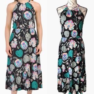 Cynthia Rowley Blouson Halter Midi Dress